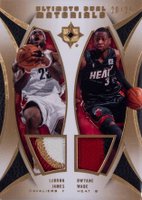2007 Ultimate Collection Ultimate Dual Materials #JW Dwyane Wade/LeBron James Basketball Card