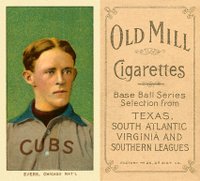 1909 White Borders Old Mill #166 Johnny Evers Portrait Baseball Card