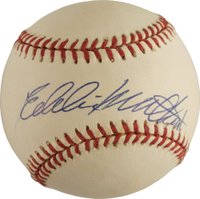 1999 Hall of Fame Autographs # Eddie Mathews Ball Baseball Card
