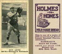 1916 Holmes for Homes Bread #67 Gus Getz Baseball Card