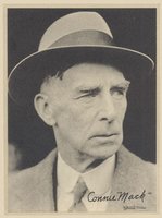 1936 Glossy Finish & Leather # Connie Mack Leather Baseball Card