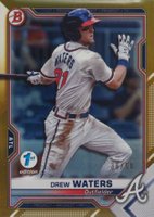 2021 Bowman 1st Edition #BFE81 Drew Waters Gold Foil Baseball Card