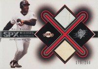 2001 SPx Winning Materials Base/Ball #BB Barry Bonds Baseball Card