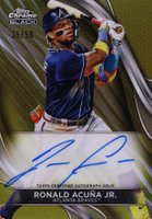 2024 Topps Chrome Black Autographs #RA Ronald Acuna Jr. Gold Refractor Baseball Card