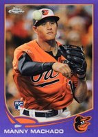 2013 Topps Chrome #12 Manny Machado Purple Refractor Baseball Card