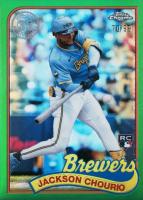 2024 Topps Chrome Update 1989 Topps Baseball #4 Jackson Chourio Green Refractor Baseball Card