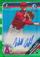 2019 Bowman Draft Chrome Draft Picks Autograph #CDAWW Will Wilson Green Refractor Baseball Card