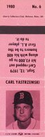 1980 Liberty Superstar Matchbook #6 Carl Yastrzemski Hot Pink Baseball Card