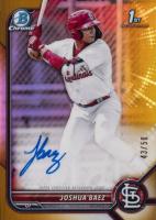 2022 Bowman Chrome Prospect Autographs #CPAJB Joshua Baez Gold Refractor Baseball Card