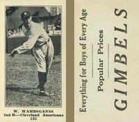 1916 Gimbels #185 W. Wambsganss photo is Fritz Coumbe Baseball Card