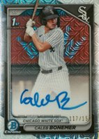 2024 Bowman Draft Chrome Prospect Autographs #CPACBO Caleb Bonemer Hta Choice Baseball Card