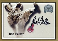 2000 Fleer Greats # Bob Feller Autographed Baseball Card