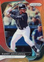 2020 Panini Prizm #53 Randy Arozarena Red/Orange Prizm Baseball Card