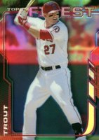 2014 Finest #100 Mike Trout Blue Refractor Baseball Card