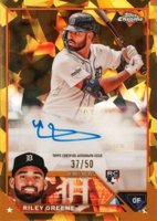 2023 Topps Chrome Update Sapphire Edition Autograph #RG Riley Greene Gold Baseball Card
