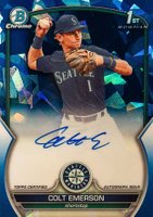 2023 Bowman Draft Sapphire Edition Chrome Prospect Autographs #CDACE Colt Emerson Baseball Card