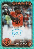 2024 Topps Chrome Rookie Autographs #RAML Marco Luciano Aqua Wave Baseball Card
