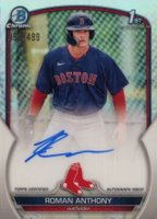 2023 Bowman Chrome Prospect Autographs #CPARA Roman Anthony Refractor Baseball Card