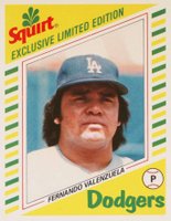 1982 Squirt #20 Fernando Valenzuela Baseball Card