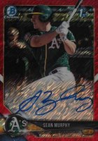 2018 Bowman Prospects Autographs Chrome #SMU Sean Murphy Red Shimmer Baseball Card