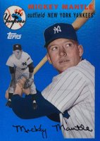 2008 Topps Mickey Mantle Reprint #MMR54 Mickey Mantle Blue Refractor Baseball Card