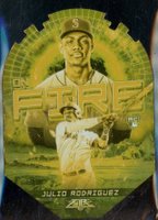 2022 Topps Fire on Fire #EF30 Julio Rodriguez Die-Cut-Gold Minted Baseball Card