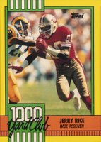 1990 Topps 1000 Yard Club #1 Jerry Rice Disclaimer Back Football Card