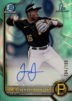 2022 Bowman Draft Chrome Draft Pick Autographs #CDATJ Termarr Johnson Aqua Lava Refractor Baseball Card