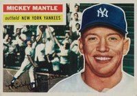 1956 Topps #135w Mickey Mantle White Back Baseball Card