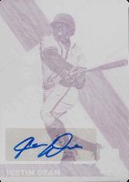 2019 Panini Elite Extra Edition #183 Justin Dean Autograph-Magenta Printing Plate 1/1 Baseball Card