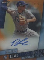 2019 Finest Autographs #FA-BL Brandon Lowe Orange Refractor Baseball Card