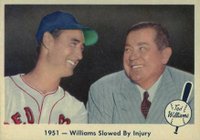 1959 Fleer Ted Williams #42 1951- Williams Slowed By Injury Baseball Card
