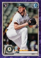 2020 Bowman Chrome #34 A.J. Puk Purple Refractor Baseball Card