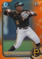 2022 Bowman Draft #BDC130 Termarr Johnson Chrome-Orange Refractor Baseball Card