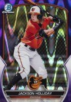 2023 Bowman Chrome Prospects #BCP20 Jackson Holliday Purple Raywave Refractor Baseball Card