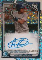 2024 Bowman Chrome Prospect Autographs #CPAAR Agustin Ramirez Mini Diamond Refractor Baseball Card