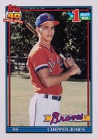 1991 Topps #333 Chipper Jones Error back Baseball Card