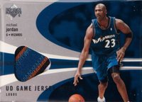 2002 Upper Deck UD Game Jersey Patch Logo #MJ-PL Michael Jordan Basketball Card