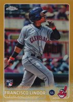 2015 Topps Chrome #202 Francisco Lindor Gold Refractor Baseball Card