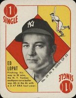 1951 Topps Blue Backs #39 Ed Lopat Baseball Card