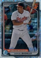 2024 Bowman Chrome Prospects #BCP232 Samuel Basallo Shimmer Refractor Baseball Card