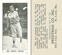 1928 Sweetman #6 Babe Ruth Baseball Card