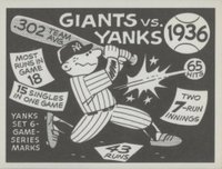 1967 Laughlin World Series #33 1936- Yankees Vs. Giants Baseball Card