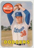 1969 Topps #444w Joe Moeller White Letters Baseball Card