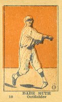 1921 Strip Card #10 Babe Ruth Baseball Card