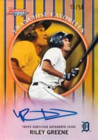 2019 Bowman's Best 1999 Franchise Favorites Autographs #RG Riley Greene Gold Refractor Baseball Card