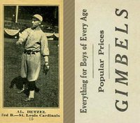 1916 Gimbels #15 Al Betzel Baseball Card