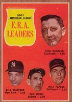 1962 Topps #55 A.L. E.R.A. Leaders Baseball Card