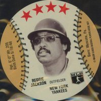1977 Zip'Z Discs  # Reggie Jackson Baseball Card