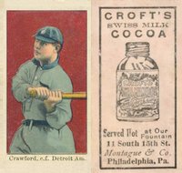 1909 Croft's Cocoa # Sam Crawford Baseball Card